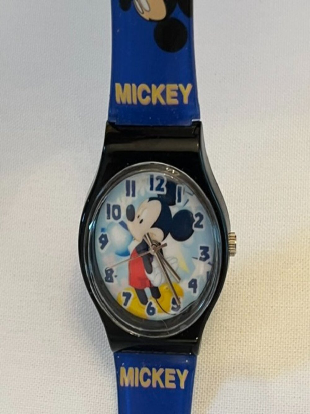 MICKEY MOUSE | Vintage Watch Blue Silicone Band-NEW Battery-EUC